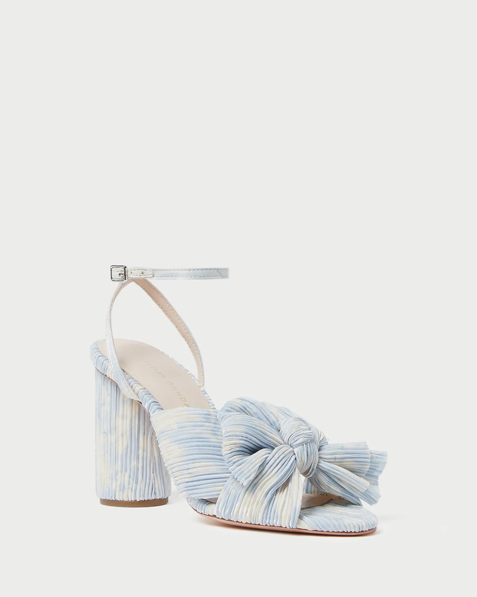 Camellia Champagne Pleated Bow Heel