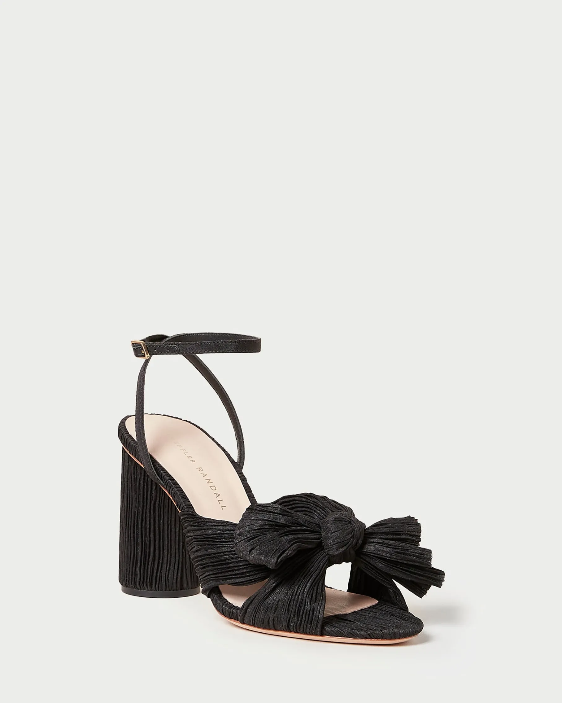 Camellia Pearl Pleated Bow Heel