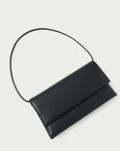 Charlee Black Leather Shoulder Bag