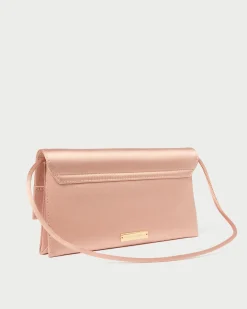 Charlee Cream Satin Shoulder Bag