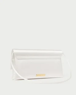 Charlee Cream Satin Shoulder Bag