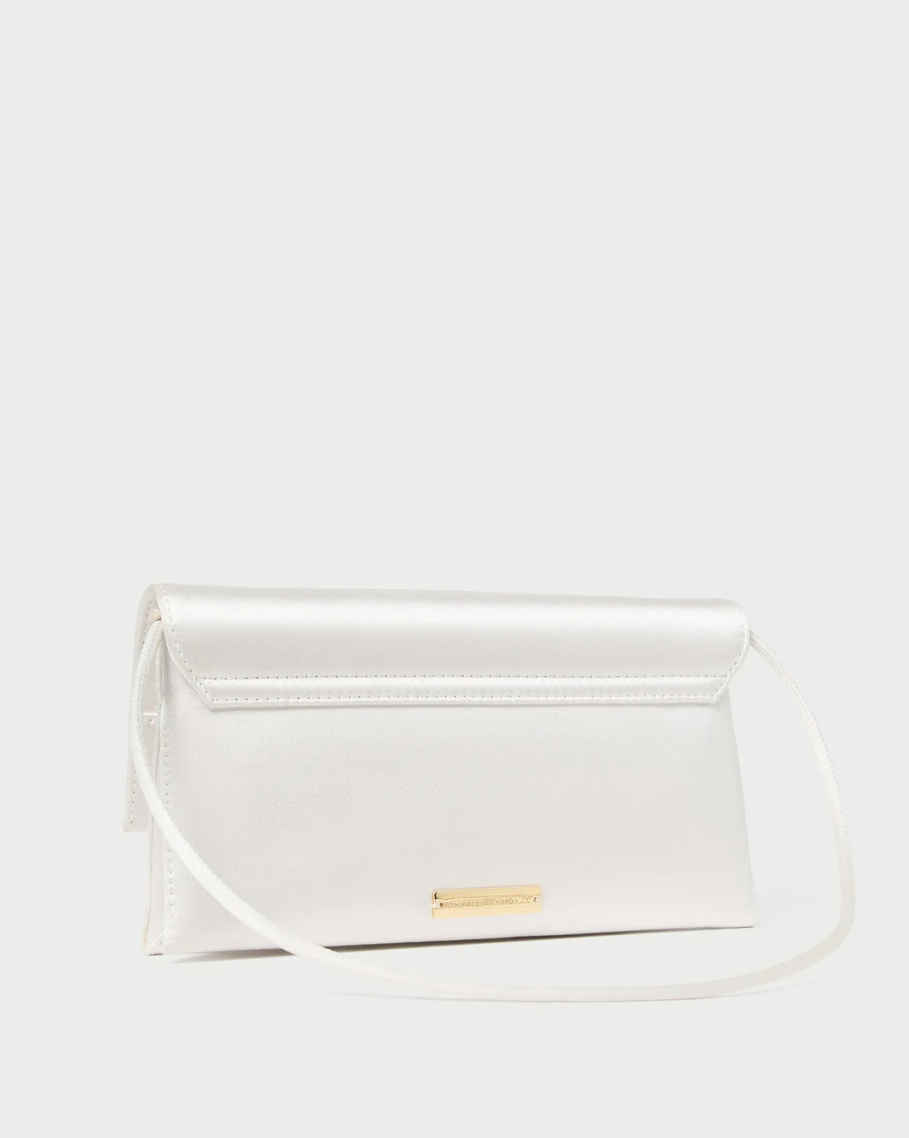 Charlee Cream Satin Shoulder Bag
