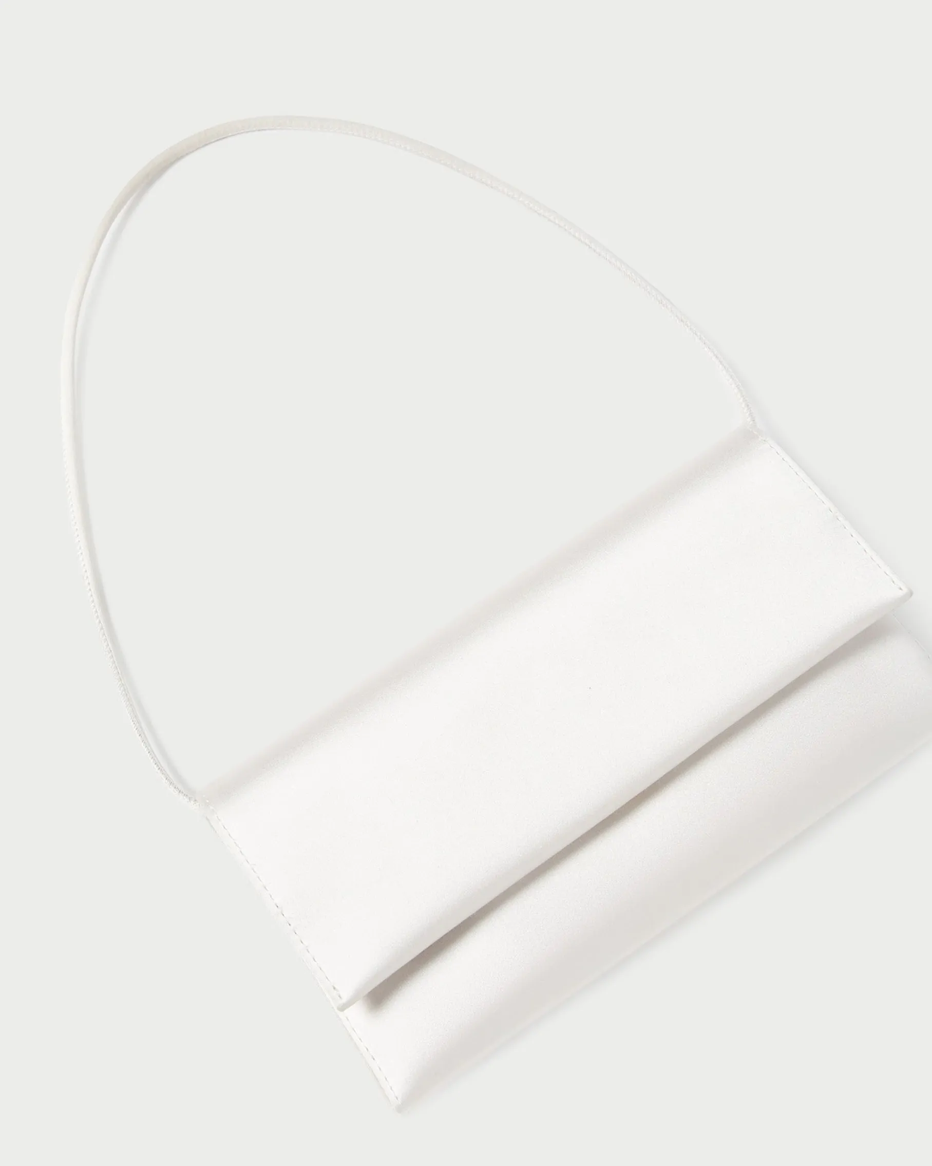 Charlee Cream Satin Shoulder Bag