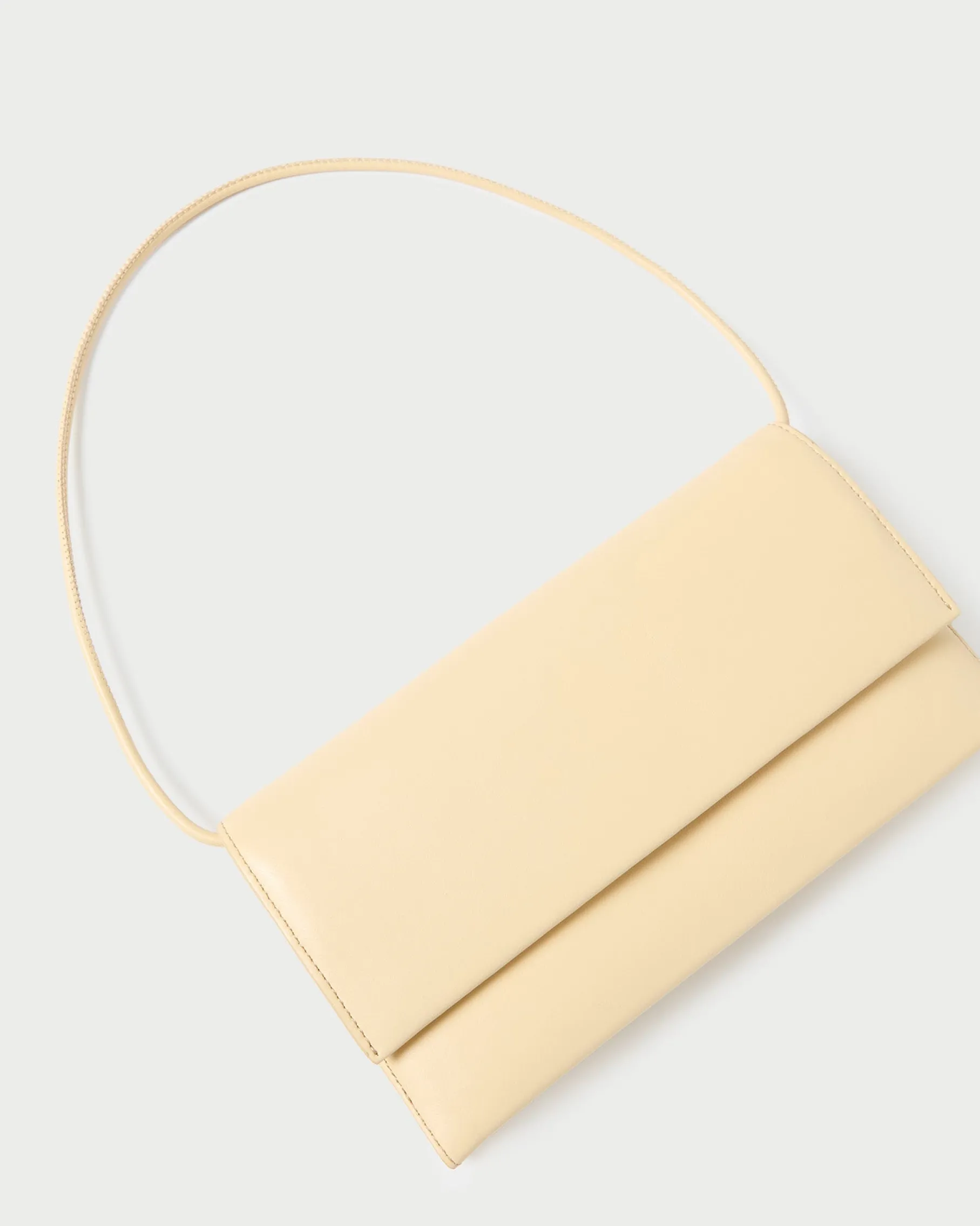 Charlee Cream Satin Shoulder Bag