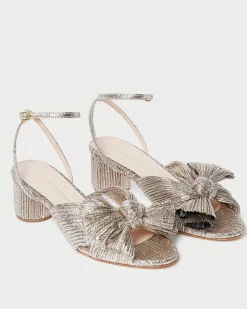 Dahlia Black Pleated Bow Heel