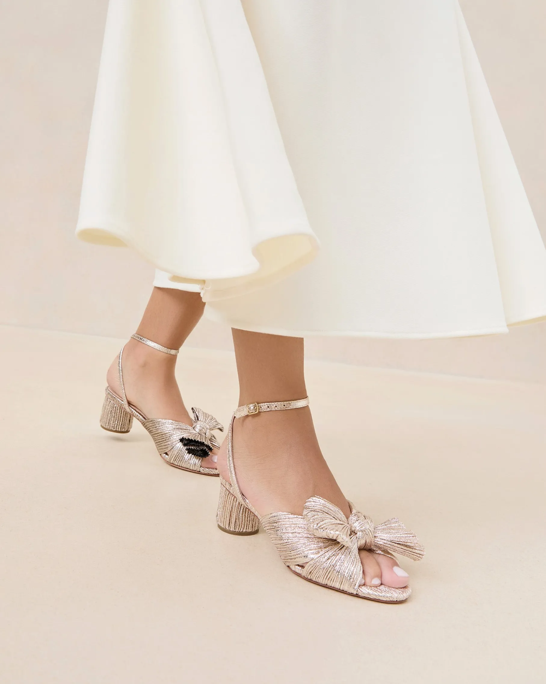 Dahlia Black Pleated Bow Heel