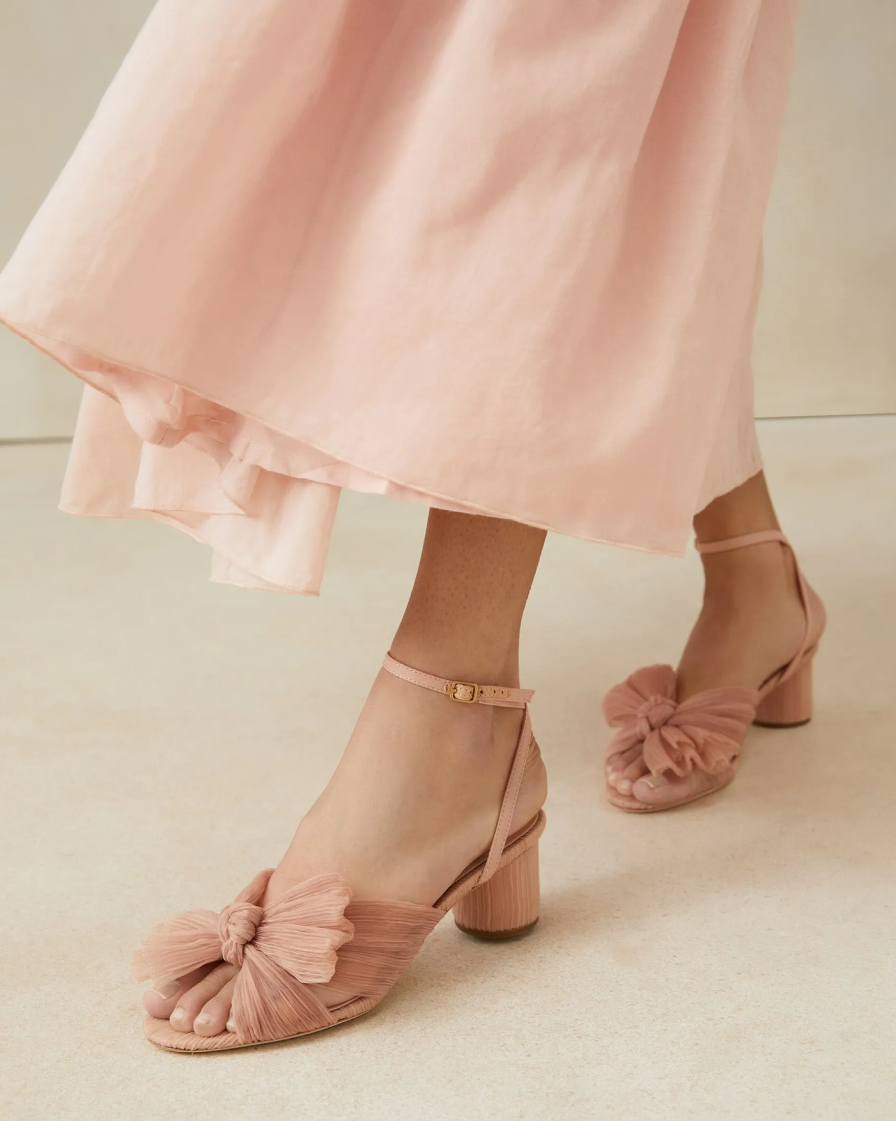 Dahlia Black Pleated Bow Heel