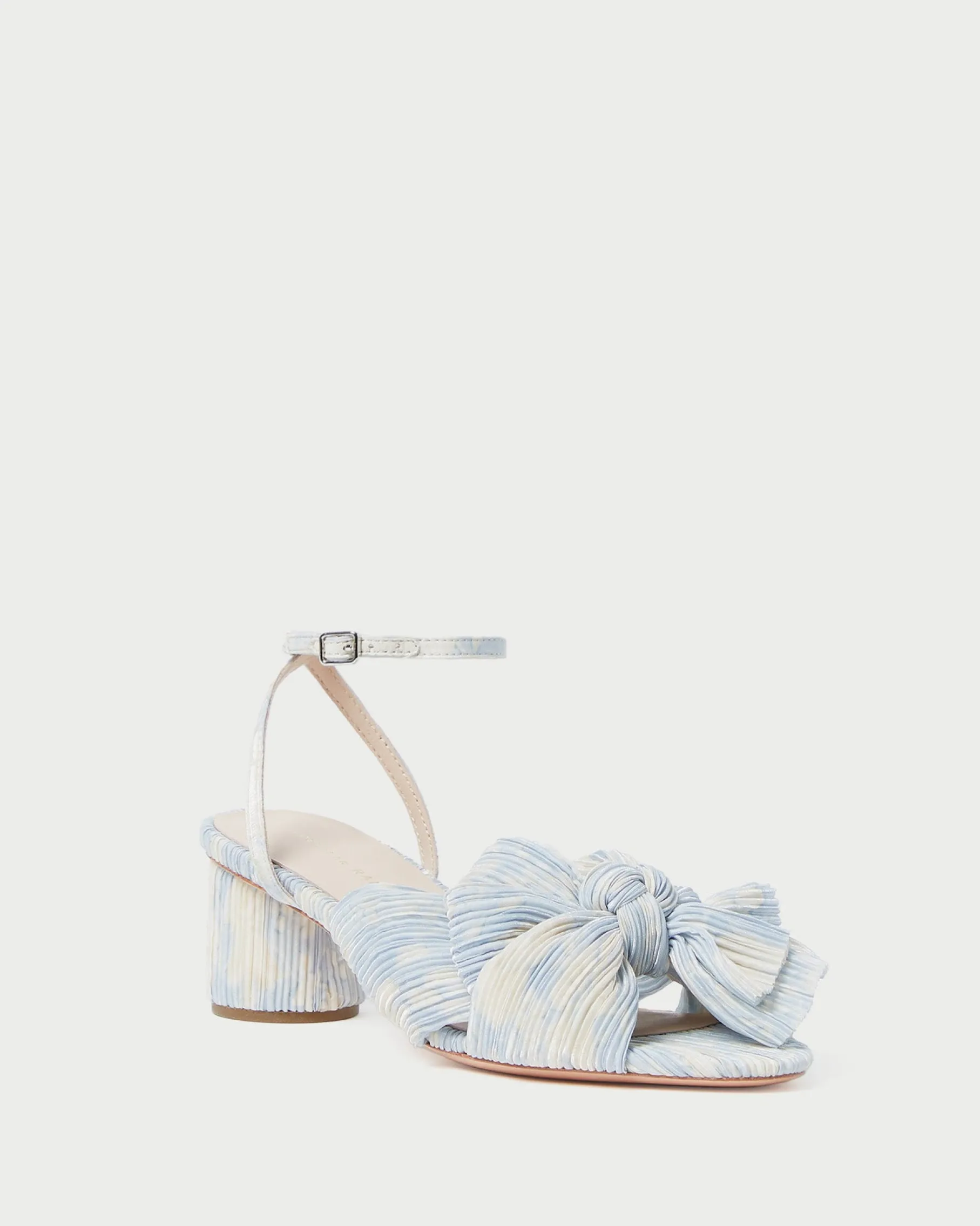 Dahlia Pearl Pleated Bow Heel