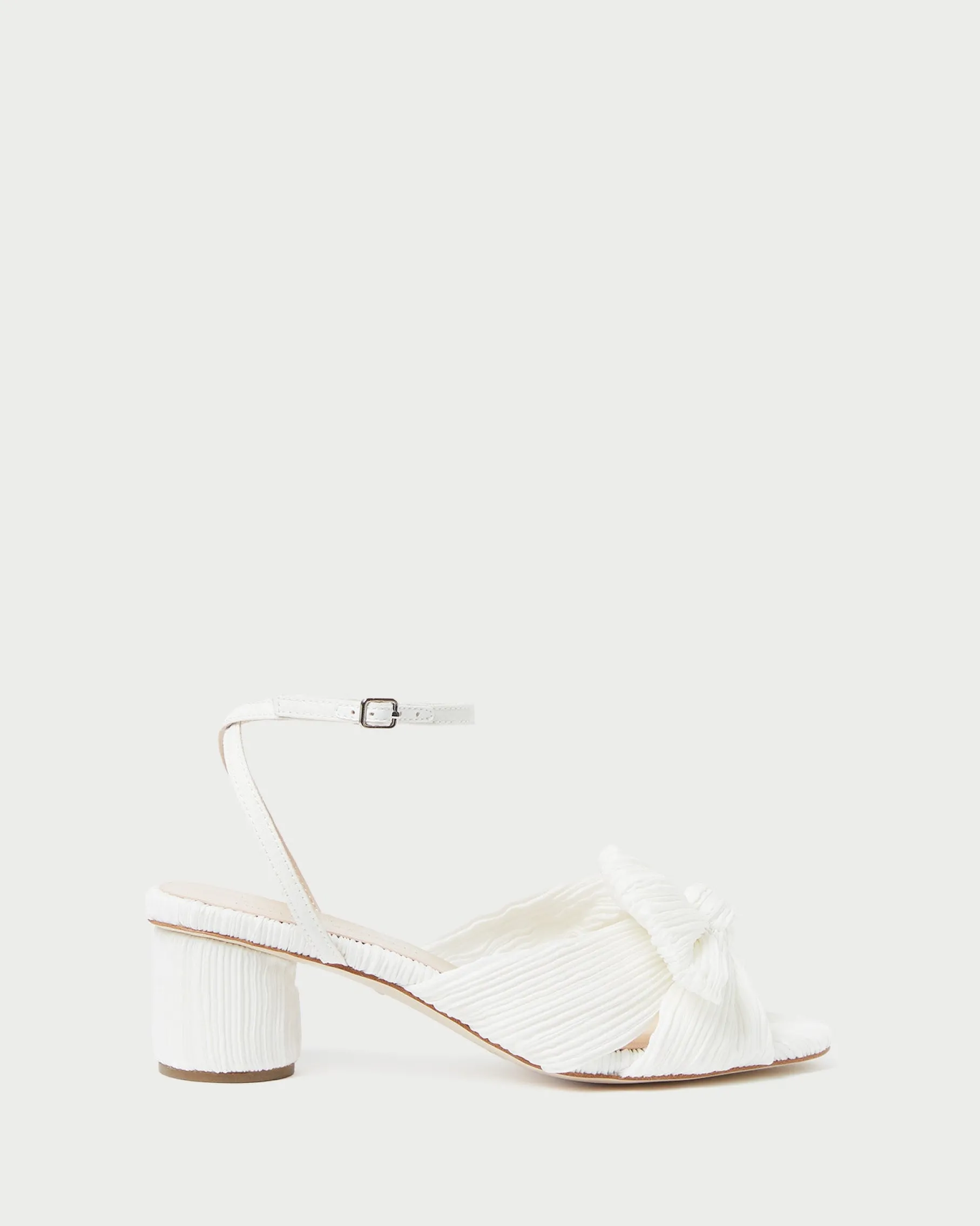 Dahlia Pearl Pleated Bow Heel
