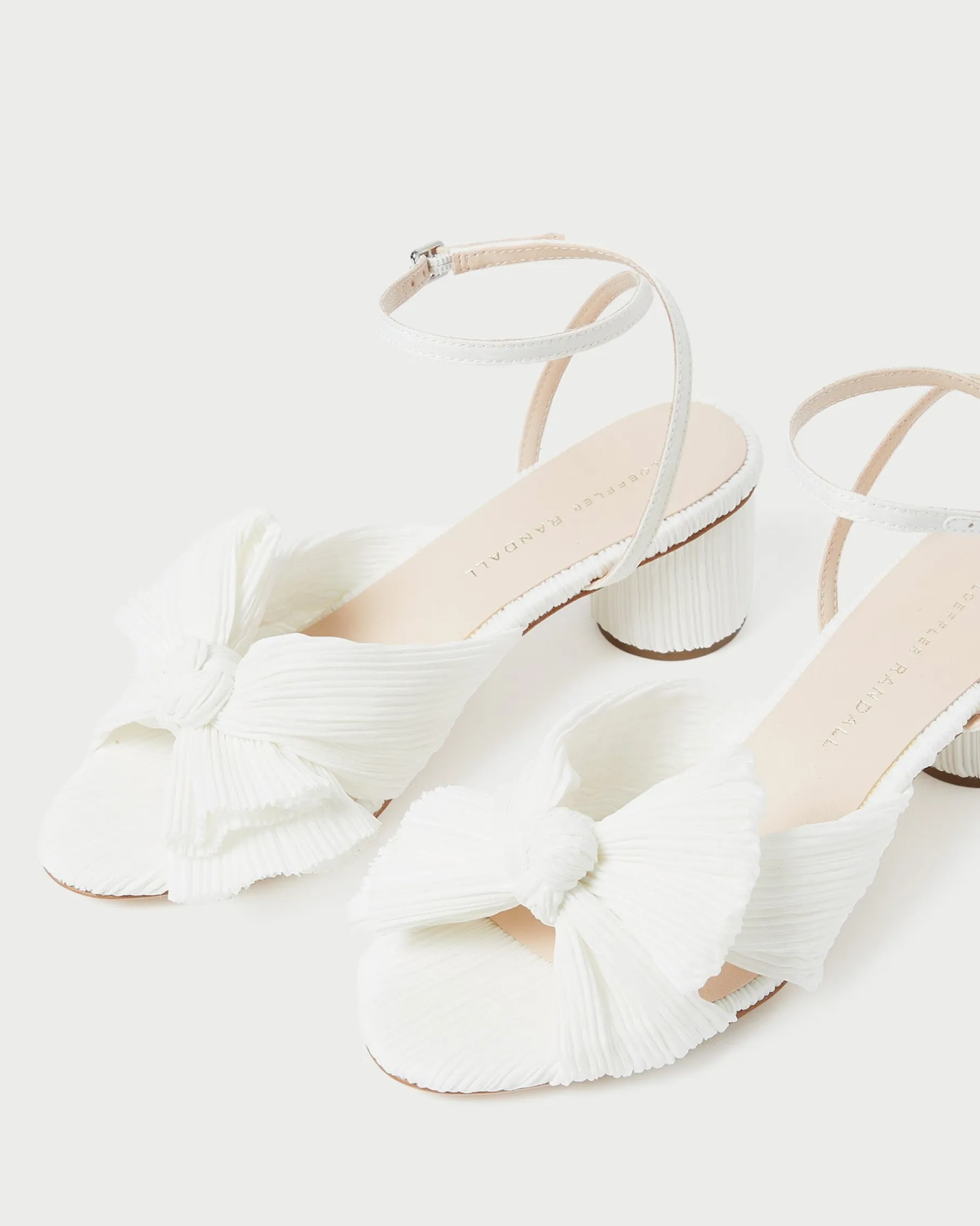 Dahlia Pearl Pleated Bow Heel