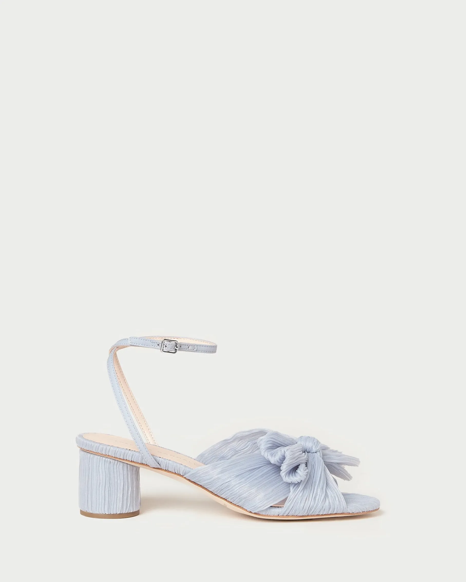 Dahlia Platinum Pleated Bow Heel
