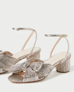 Dahlia White Pleated Bow Heel