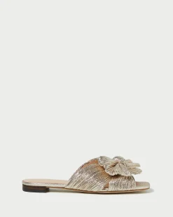 Daphne Champagne Bow Slide