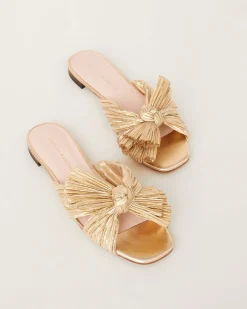 Daphne Champagne Bow Slide