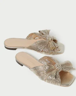 Daphne Champagne Bow Slide
