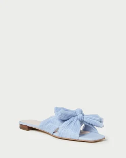 Daphne Gold Pleated Bow Slide