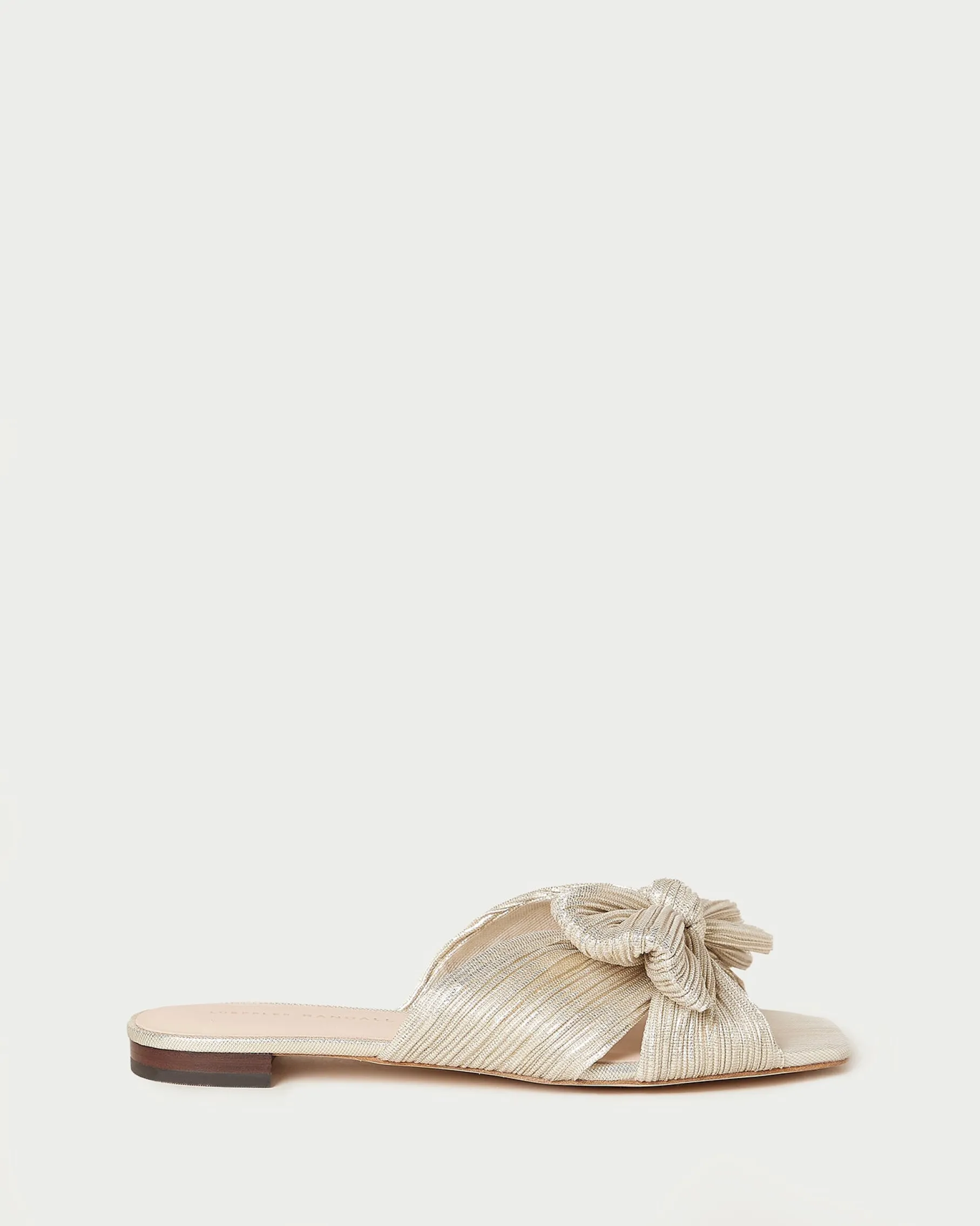 Daphne Gold Pleated Bow Slide
