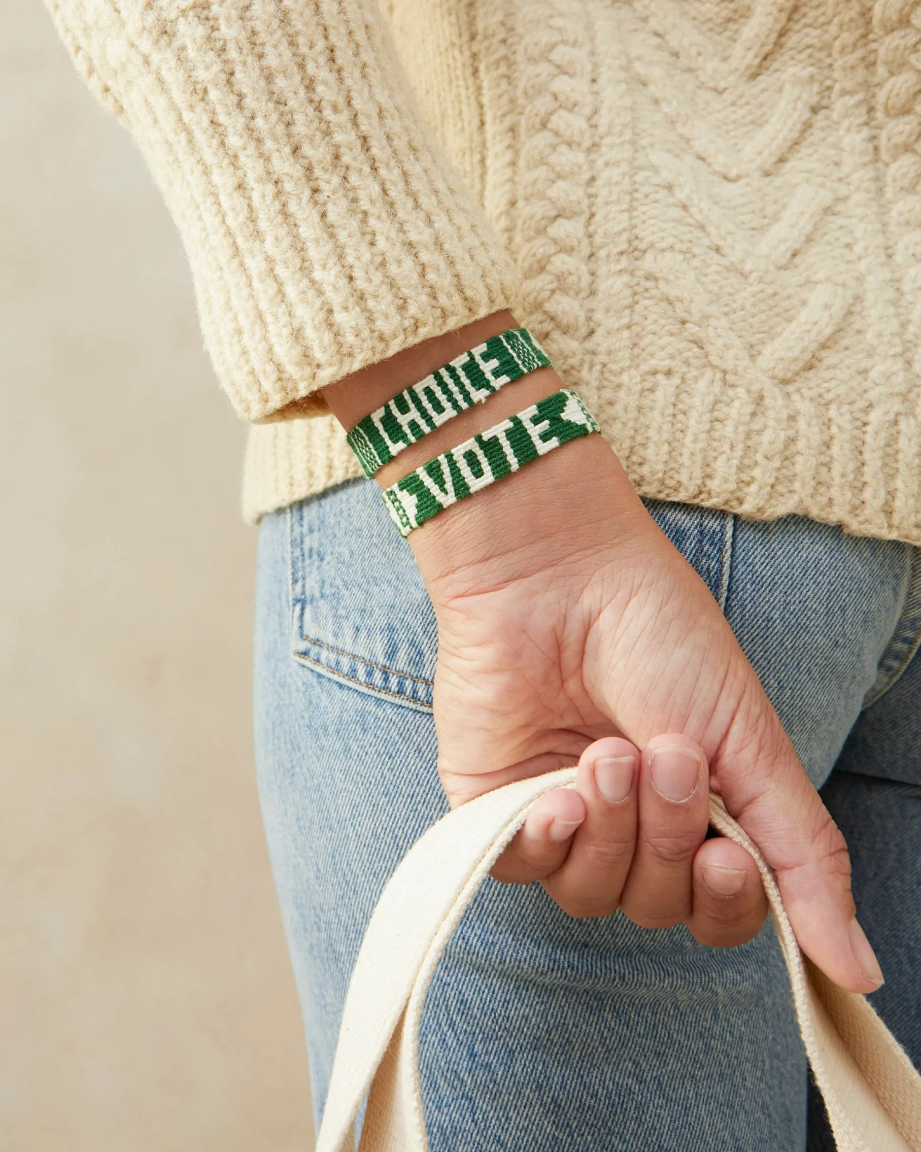 Deep Green Vote/Choice Bracelets