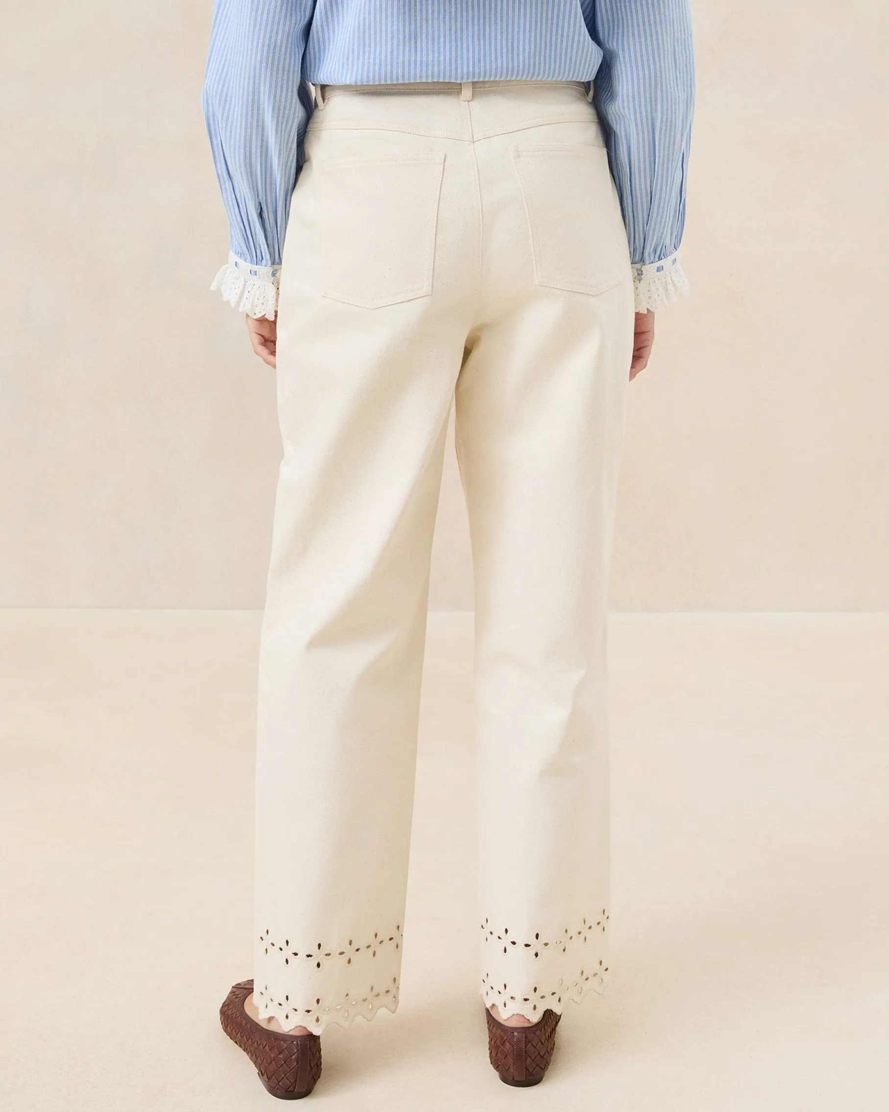 Demi Natural Embroidered Pant