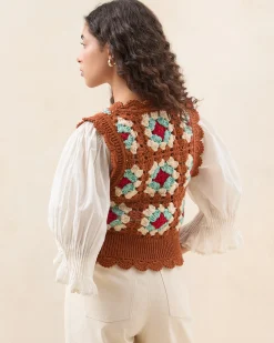 Eddie Brown/Cream Floral Vest