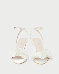 Elena Pearl Pleated Ruffle Sandal