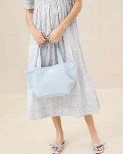 Ellis Green Stripe Packable Tote