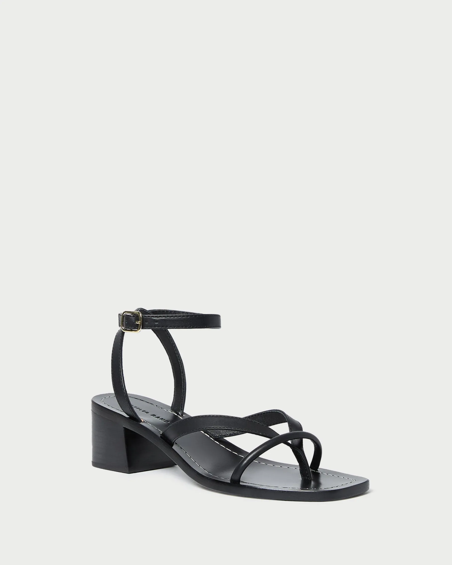Eloise Black Leather Heeled Sandal