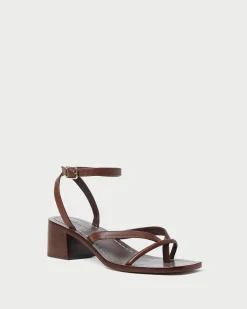 Eloise Espresso Leather Heeled Sandal