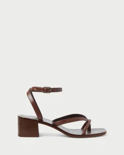 Eloise Espresso Leather Heeled Sandal