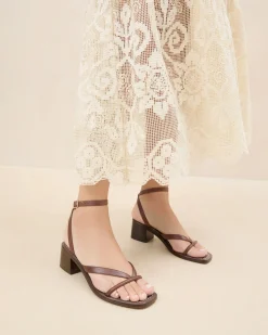 Eloise Espresso Leather Heeled Sandal