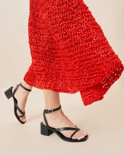 Eloise Espresso Leather Heeled Sandal