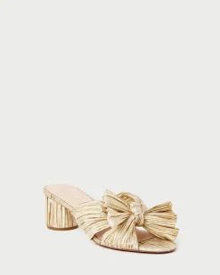 Emilia Black Pleated Bow Heel