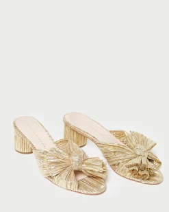 Emilia Black Pleated Bow Heel