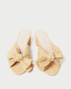 Emilia Black Pleated Bow Heel