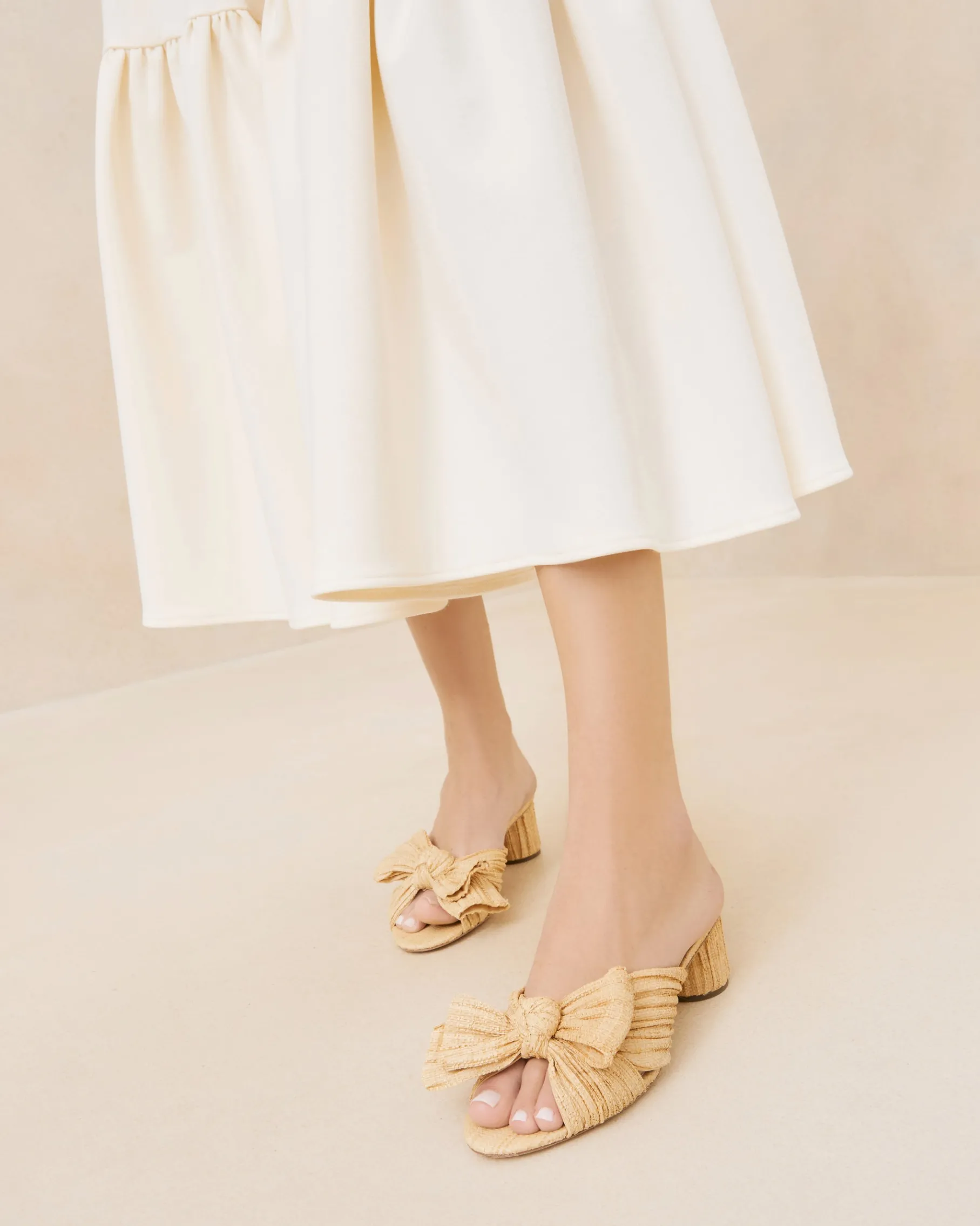 Emilia Black Pleated Bow Heel