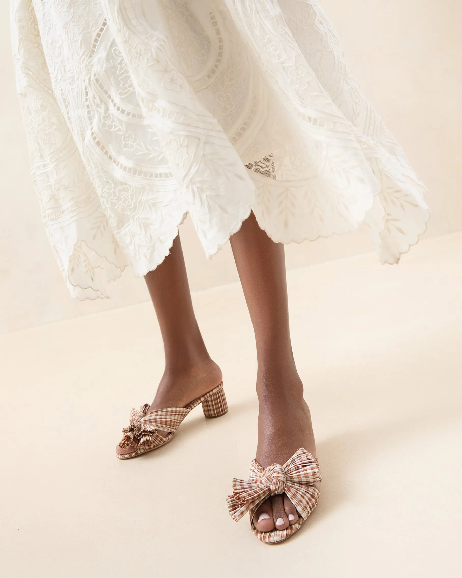 Emilia Black Pleated Bow Heel