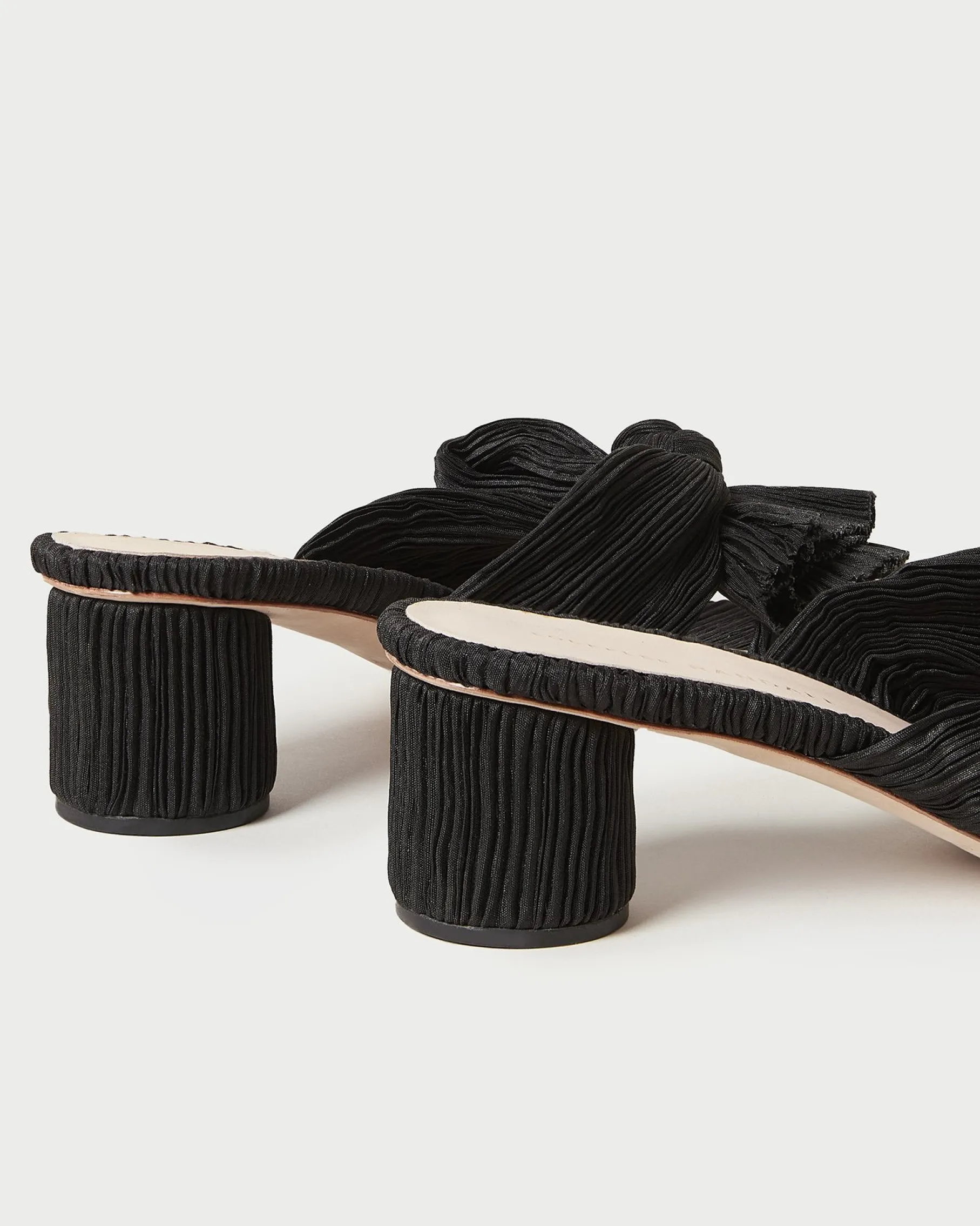 Emilia Black Pleated Bow Heel