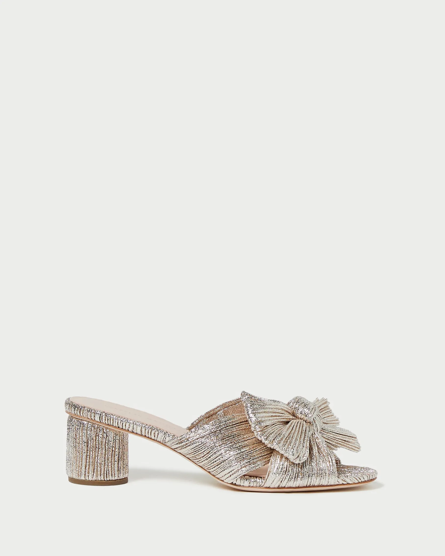 Emilia Black Pleated Bow Heel