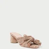 Emilia Brown Gingham Bow Heel