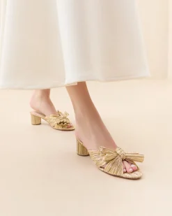 Emilia Brown Gingham Bow Heel