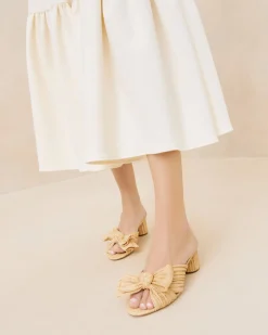 Emilia Brown Gingham Bow Heel