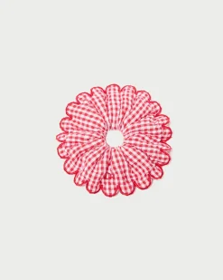 Frankie Pink Floral Scallop Scrunchie