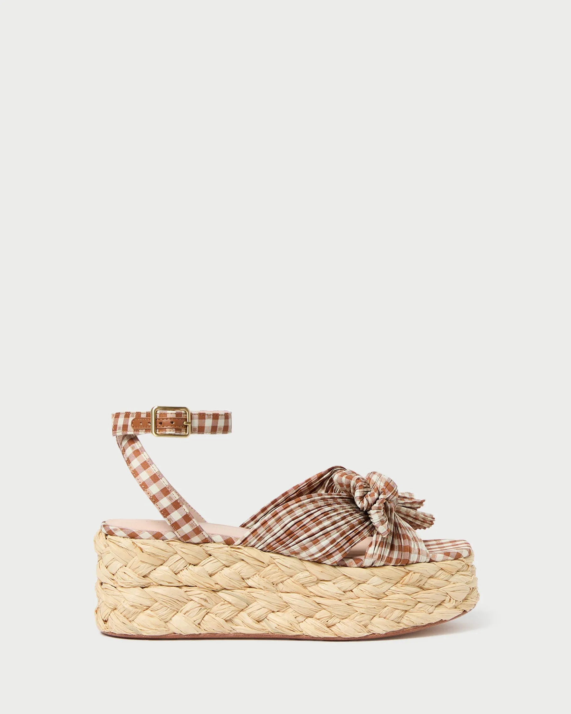 Gaby Brown Gingham Bow Espadrille