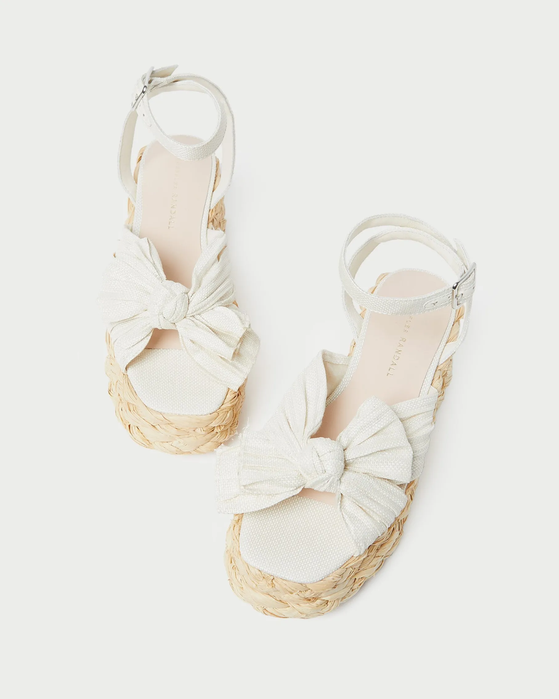 Gaby Natural Pleated Bow Espadrille