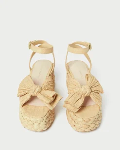 Gaby White Pleated Bow Espadrille