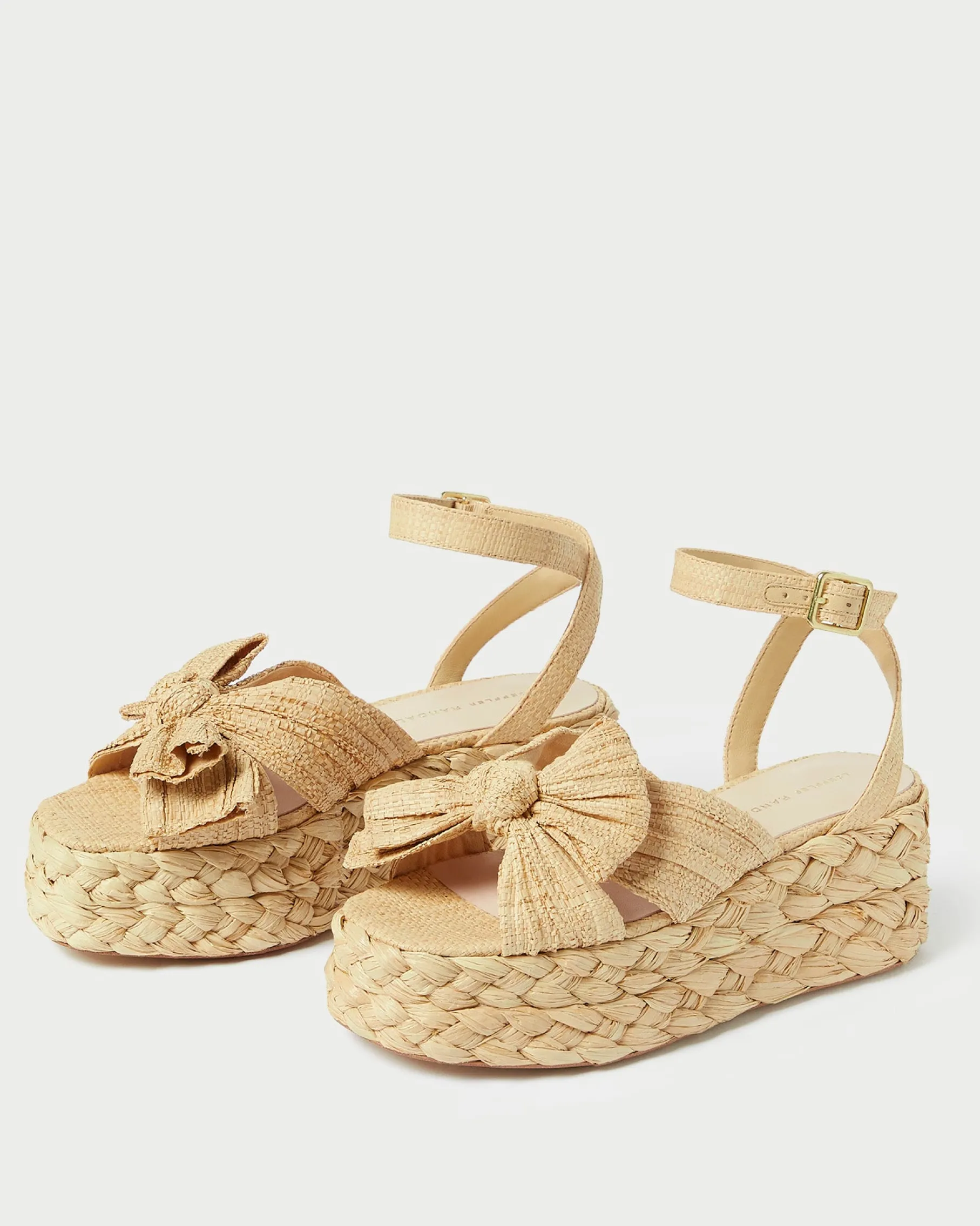 Gaby White Pleated Bow Espadrille