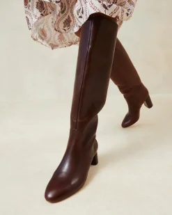 Gia Cognac Tall Boot