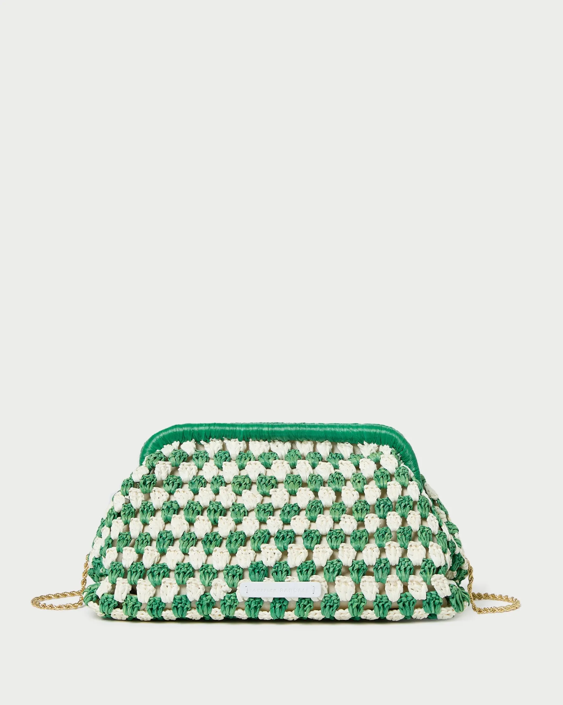 Glenda Blue/Cream Crochet Clutch