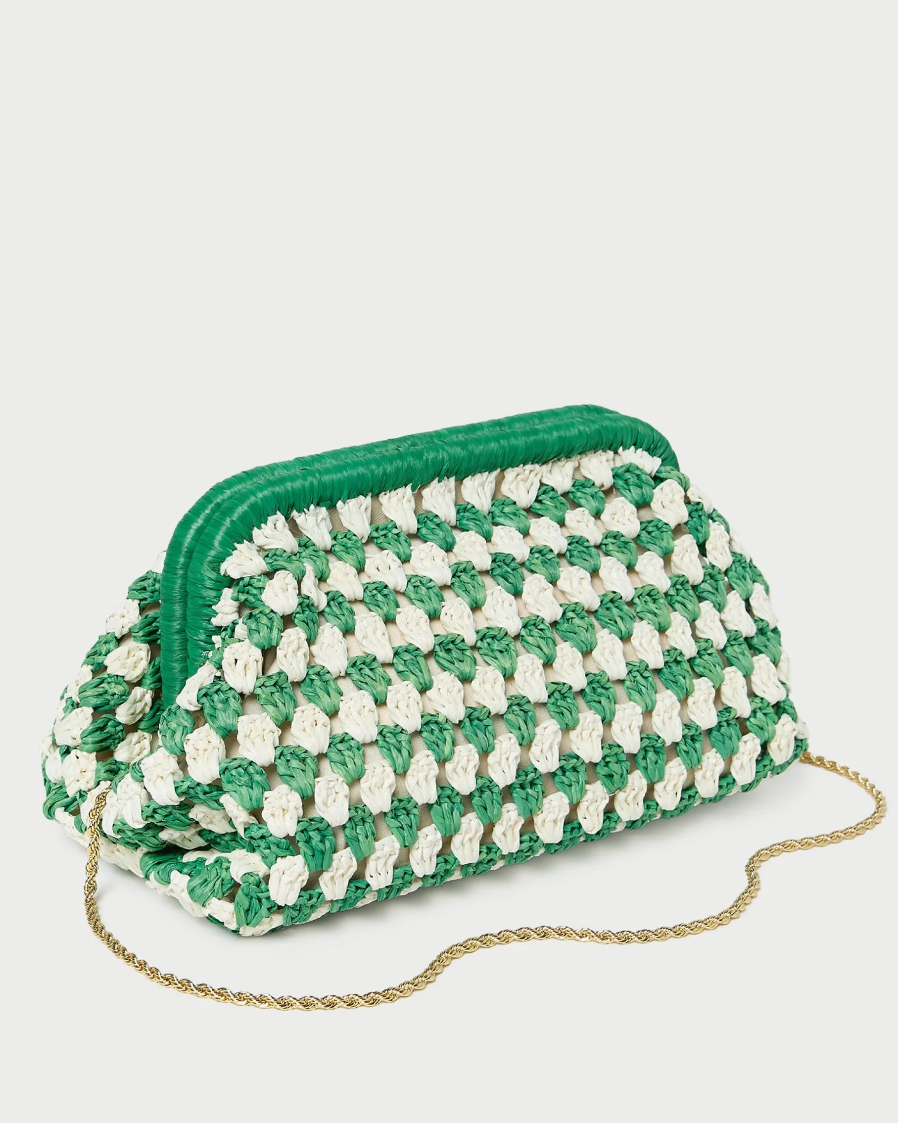 Glenda Blue/Cream Crochet Clutch