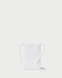 Grace White Woven Crossbody